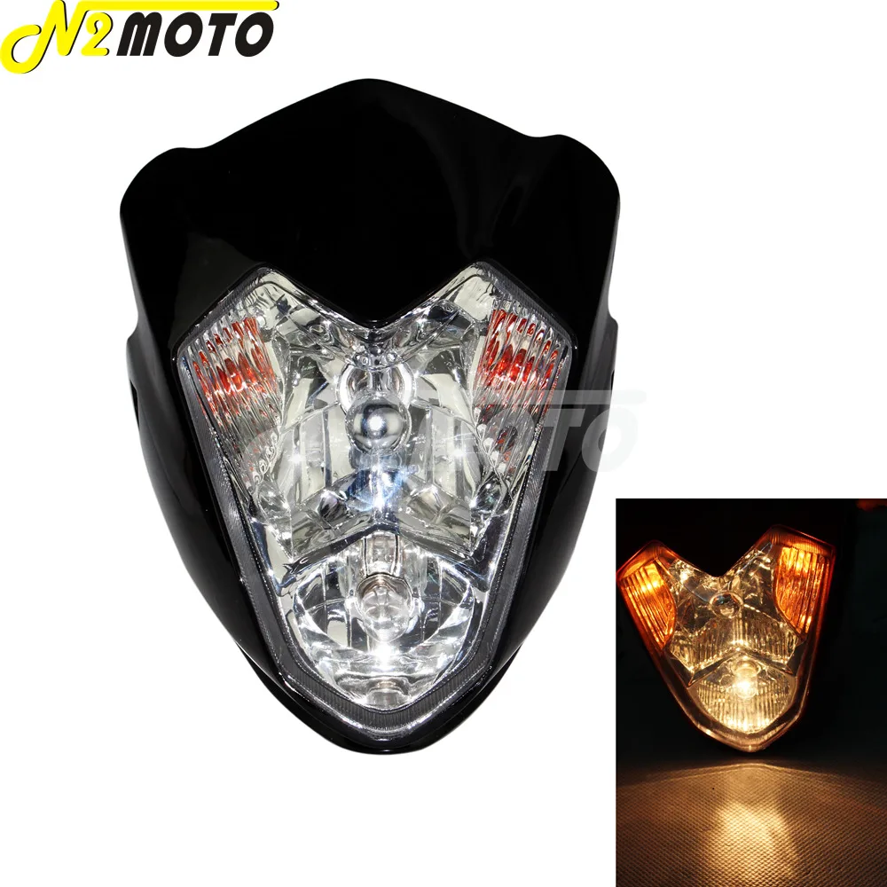 Передняя фара в сборе для мотоцикла универсальная передняя Honda CB Grom Kawasaki Yamaha Suzuki