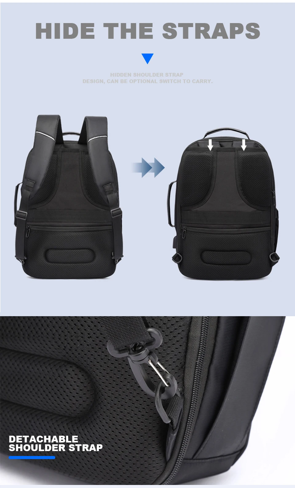 Laptop Backpack 15.6 Inch Men's Business Waterproof Notebook Bags Pack Travel USB Charging Male School Bagpack Anti Theft RFID (12)