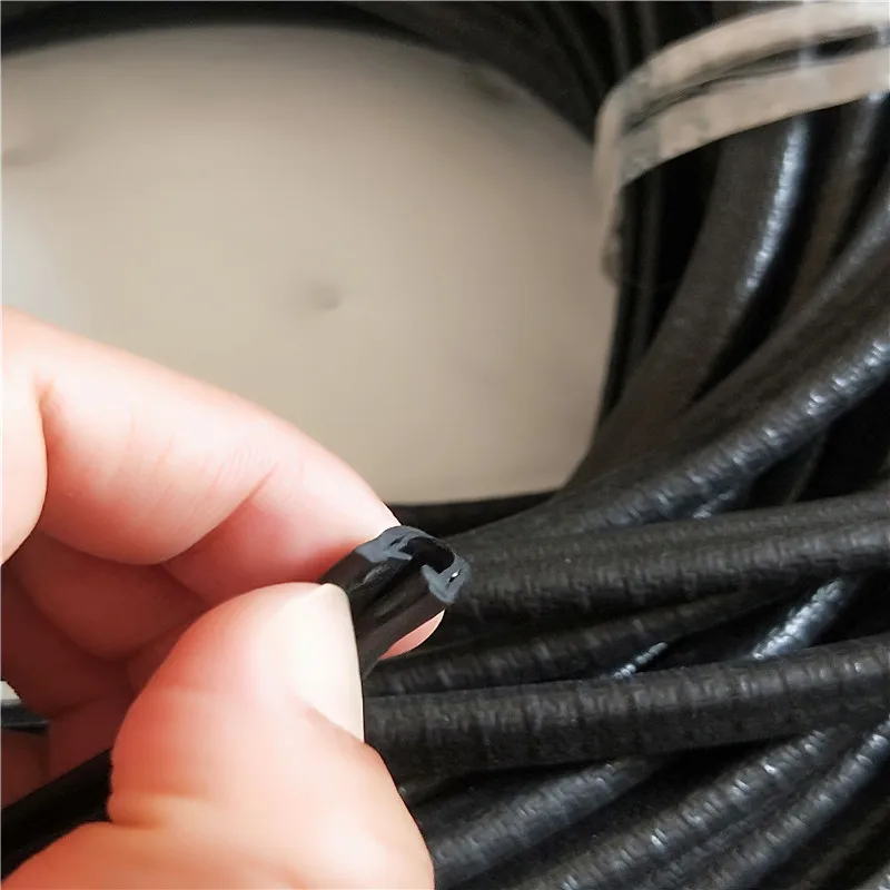 3 м U Стиль уплотнительная полоса резиновая кромка отделка черный протектор для защиты от царапин Звукоизоляция на опорную колонну прокладка w/металлический автомобильный ЖК-дисплей Стайлинг уплотнение полосы