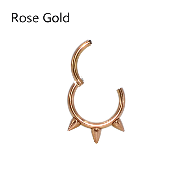 Cone Surgical Steel Septum Clicker Hoop Ring Nose Labret Ear Tragus Cartilage Daith Helix Earring Stud 16g Piercing Jewelry