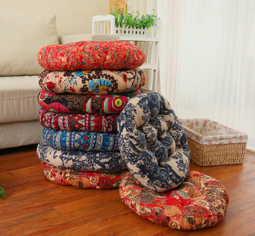 

Cushion Cotton Hemp Super Comfortable Thickened Fat Pad Multi Purpose Big Round Futon Cushion Round Household Ground Decoration