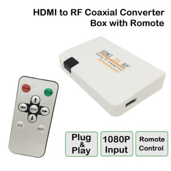 

Universal HDMI To RF Coaxial Converter Box Adapter Cable with Remote Control Power Supply
