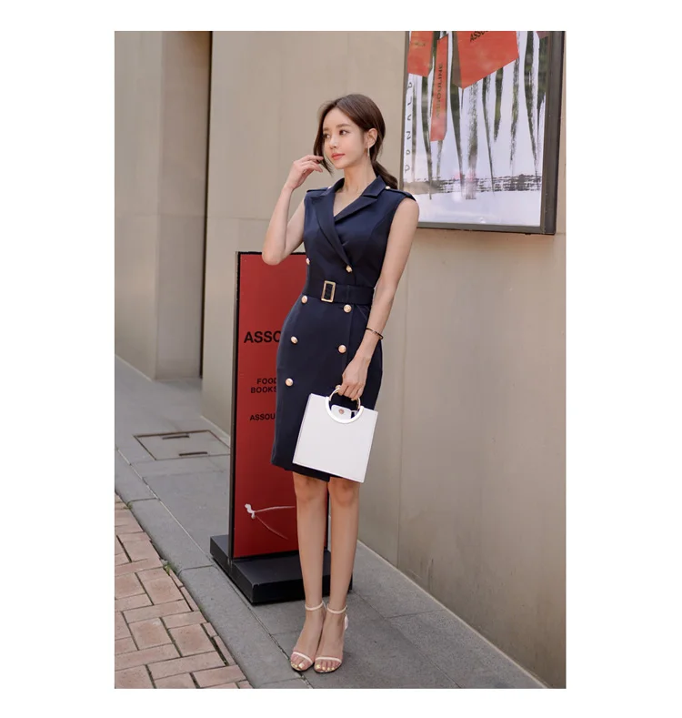 فستان قصير رسمي اسود بحزام