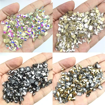 

50pcs Mixed Size Shiny Nail Art Rhinestone Decorations Flatback Charm Glass Gems Diamonds 3D Design Crystal Manicure Accessory