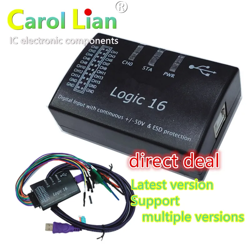 

Saleae USB Logic 100MHz 16Ch Logic Analyzer for ARM FPGA DSLogic 2019+ 100M 400M Highest sampling maximum depth 16G@STREAM