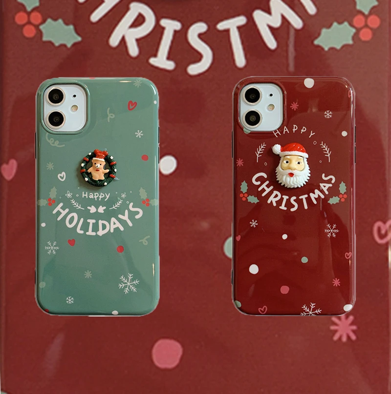 

LLTCT Christmas Old Man Deer Phone Case For iPhone Xr Xs Xs Max 11 11Pro Max 7 7PLUS 8 6sPlus SE Soft Imd TPU Cartoon Back Cover