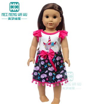 

Doll Clothes fashion Cartoon dress for 43 cm toy new born doll 18 Inch American baby Girl's gift