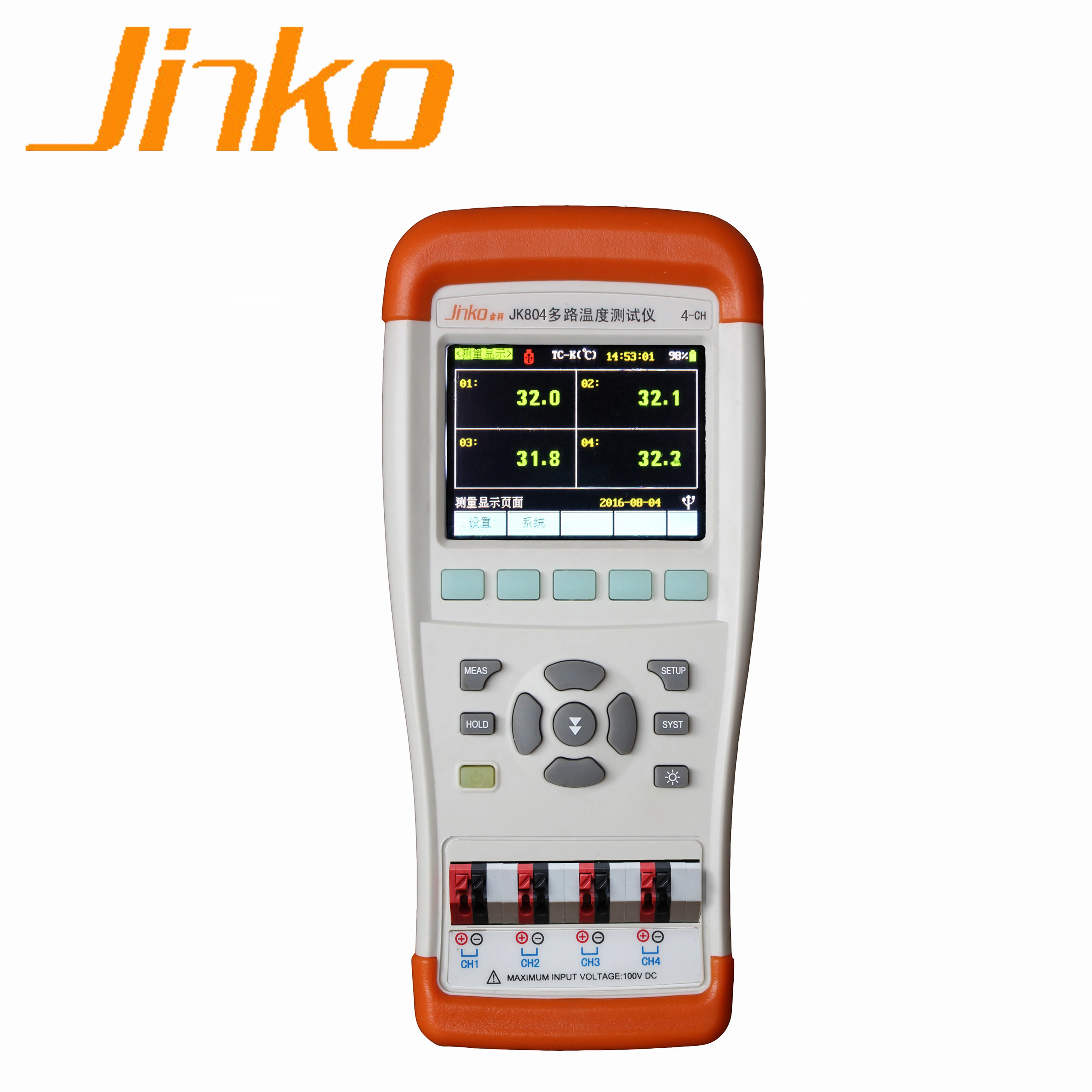 US $304.20 JK804 Digital Data Logger MultiChannel Handheld Temperature Meter 4 Channels 01C Resolution