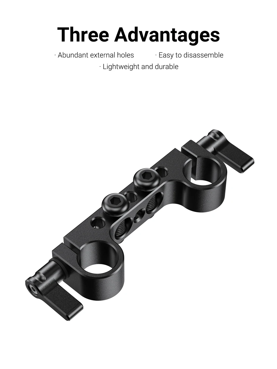 Lightweight 15mm Railblock Rod Clamp w 1/4"-20 Thread for Sony and Other 15mm DS