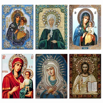 

5D Diy Diamond Embroidery Icons Full Square Diamond Embroidery Religions Sale Diamond Mosaic Full Display Icons Home Decor Jq496