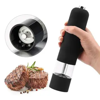 

Electric Pepper Grinder Salt Spice Herbal Containers with LED Lights Mill Adjustable Coarseness Home Kitchen Cooking BBQ Tools