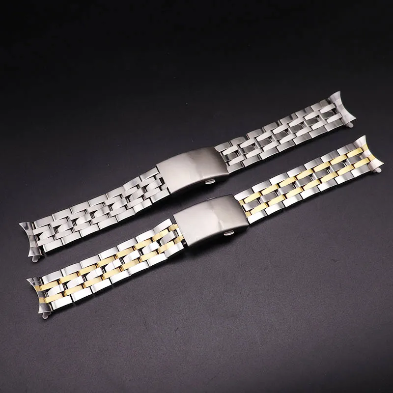 

19MM 20MM Stainless Steel Watch Bands For Tissot 1853 T17 T461 T014430 T014410 PRC200 Strap Curved Watchband Silver Gold TOOLS