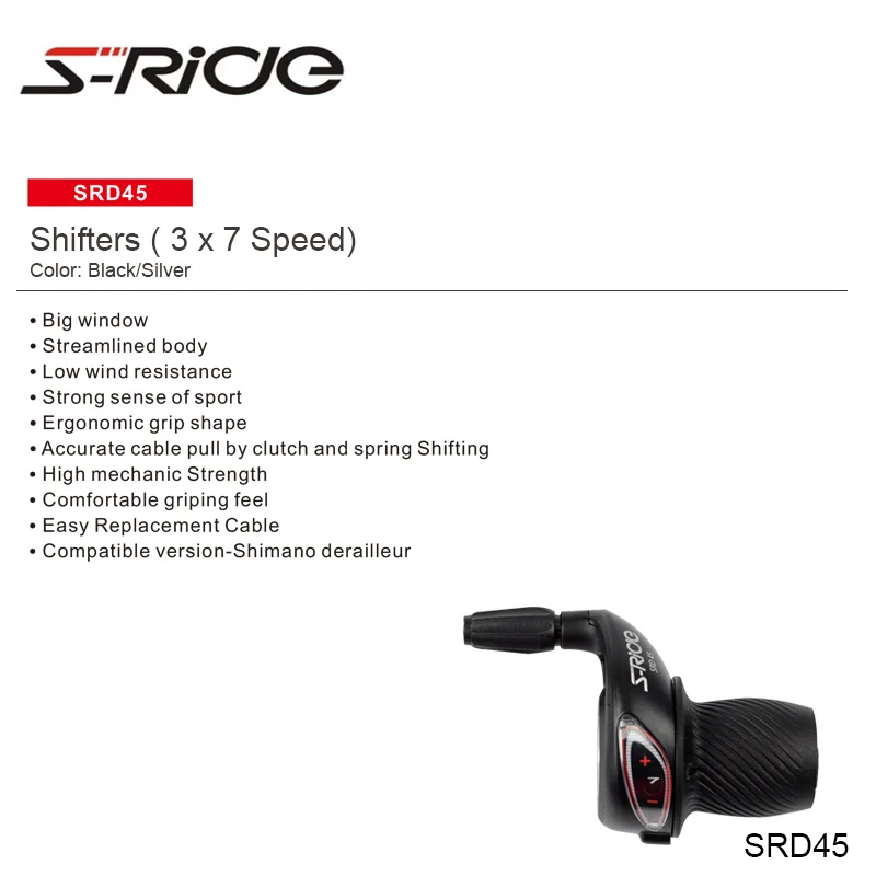 S-Rit SDR45 спусковое устройство для горного велосипеда 3x7 speed Fietsen MTB Fiets переключатель Compatibel SHIMANO SL-RS35 Met kabel