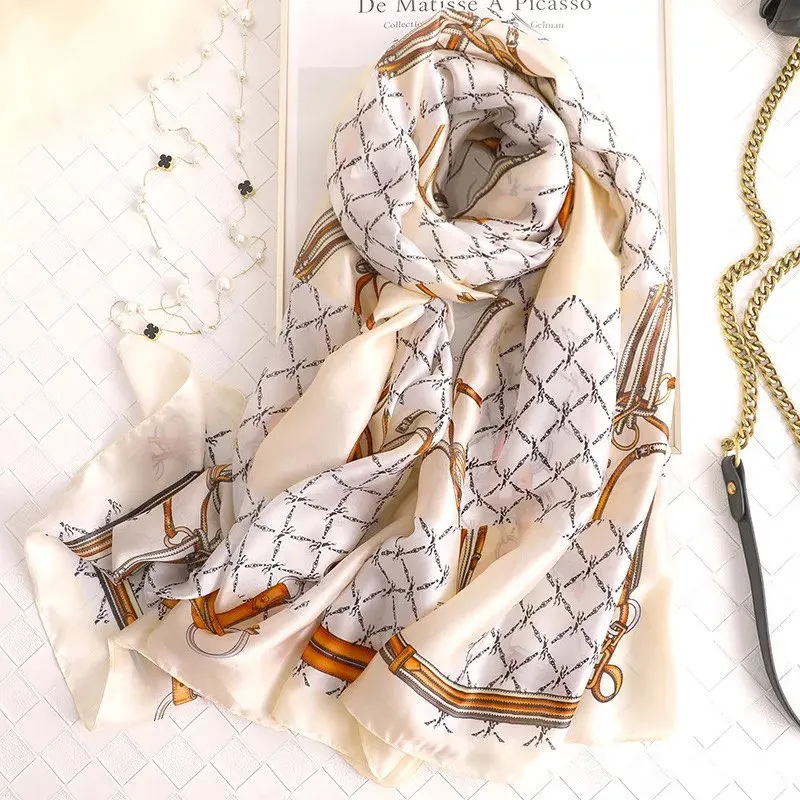 57 fashion spring summer women scarf silk scarves classic female shawl Foulard ladies Beach cover-ups wrap bandanna muffler pareo - Цвет: 57