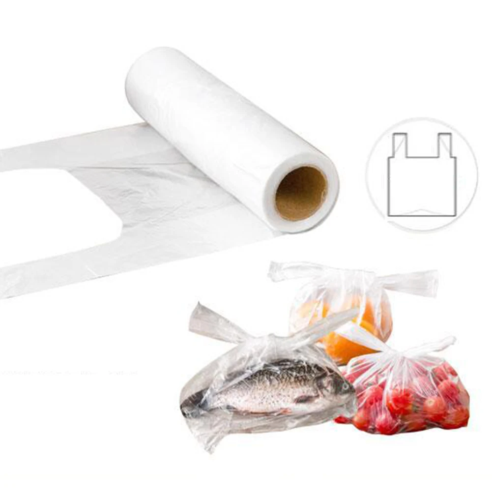 

Plastic Sealer Winding Durable Hand Wrap Disposable Thickened Fresh Bag Transparent Freezer Bags with Handle 100pcs/set