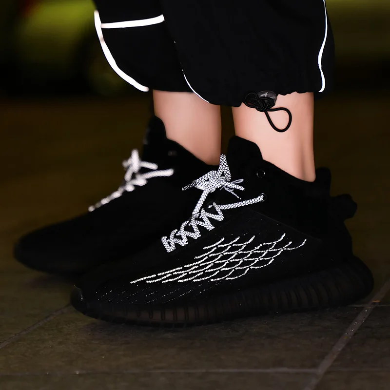 

2019 Spring And Autumn New Style Couples Sports Casual Unisex Shoes Light Run plus Thick Cotton Dragonscale Fly Woven Large Size