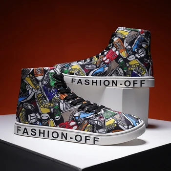 

Platform Flat Shoes Men Casual Sneakers Classic Retro Hong Kong Style Canvas Shoes Street Walking Shoes Canvas Vulcanized