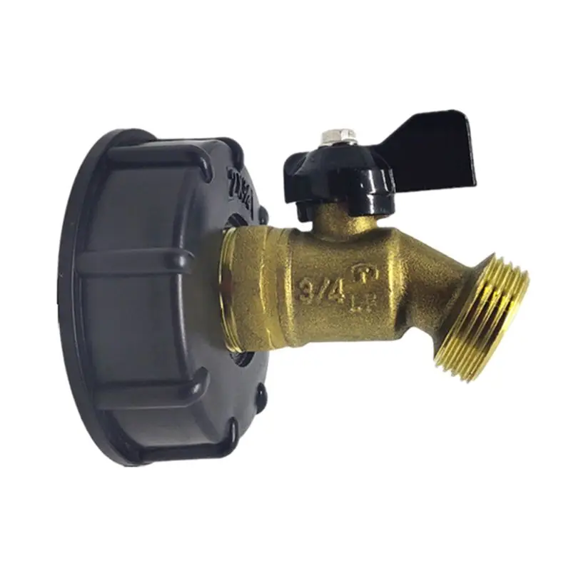 

3/4 Male IBC Tote Faucet Nozzle Water Tank Valve Adapter Brass Quick Hose Tool