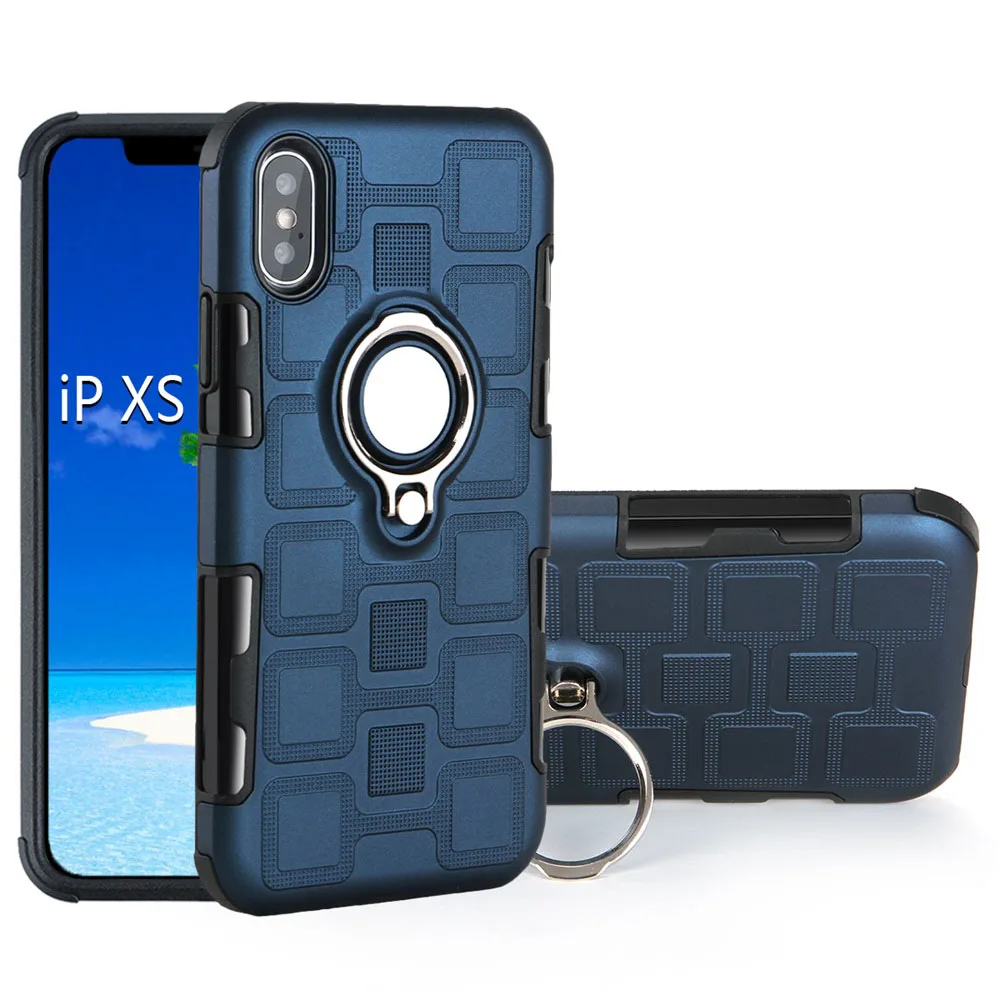 

2 in 1 Clips Case Anti-knock Case Kickstand Case Invisible Finger Ring Cover Case for Iphone 11 PRO XS MAX XR X 8PLUS 8 7 7 plus