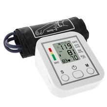 Braço tensiômetro sphygmomanômetro lcd digital display monitor de pressão arterial pulso de medição de oscilometria de varredura taxa de pulso