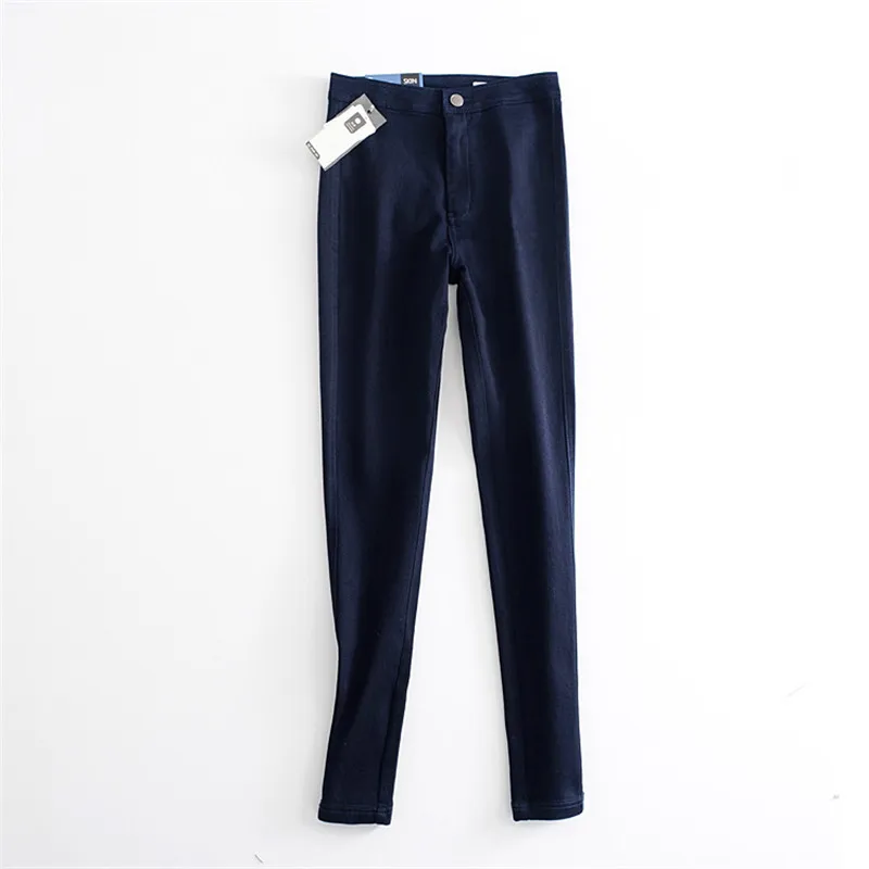 Dark blue Женские высокие эластичные большого размера женские джинсы потертые повседневные узкие брюки джинсы для женщин джинсы с высокой талией - Цвет: Dark blue