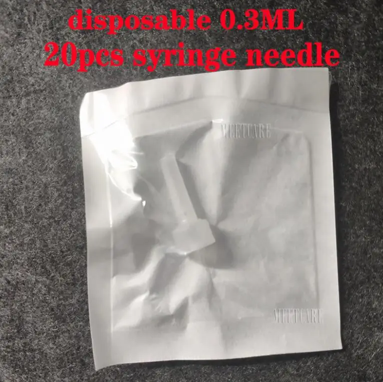 0.3ml 20pcs needle Мульти стрельба гиалуроновая инъекция ручка Массаж Распылитель ручка комплект высокого давления кислоты микро пистолеты против морщин шприц для воды иглы - Габаритные размеры: 0.3ml 20pcs needle