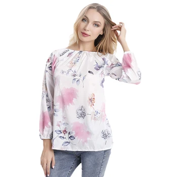 

Sweet Style Womens Autumn Long Sleeve Elegance O Neck Loose Tops Blouse Ladies