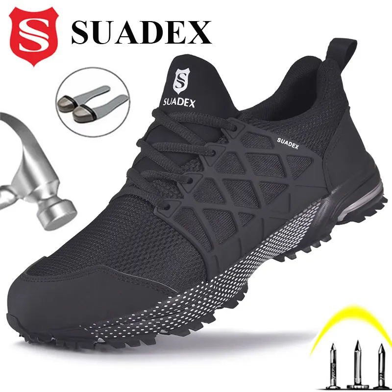 SUADEX-zapatos de seguridad transpirables para hombre y mujer, botas con punta de acero, antigolpes, ligeros, talla Europea 37-48