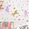 Cartoon Unicorn Horse Star Heart Shape Pattern Wall Stickers For Kids Room Home Decoration Diy Animal Mural Art Pvc Decal ► Photo 1/6