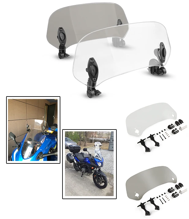 

General adjustable clip pc plastic Windscreens/Wind Deflectors Diversion platefor motorcycles FOR SUZUKI V-Strom 650 ABS