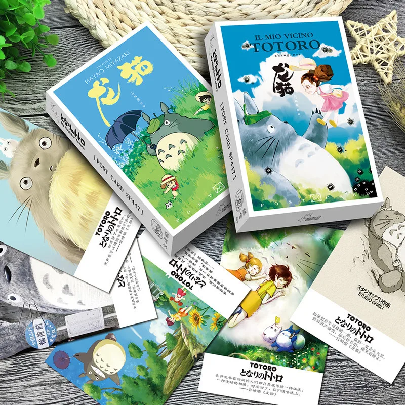 8 упак./лот Miyazaki Totoro; поздравительная открытка Почтовые открытки на день рождения с буквенным принтом конверт подарочный набор карт