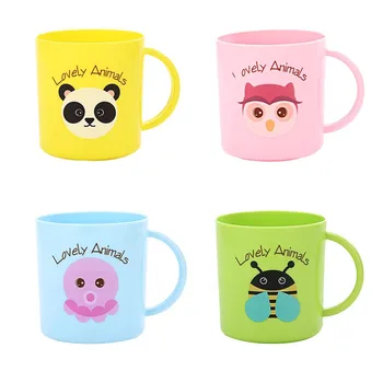 

Children Kids Toddler 200ML Plastic Drinking Cups Cartoon Printing Reusable Drinking Cup Handle