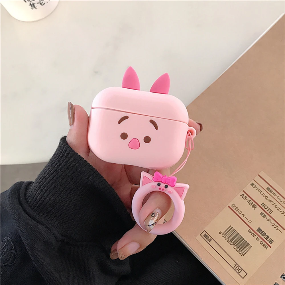 For Pods Pro GJ6059 Чехол для наушников Airpods Pro 3D с милым мишкой Винни-мишкой для Apple Airpods 3, Bluetooth, беспроводной чехол для наушников с кольцом на палец - Цвет: For Pods Pro GJ6059