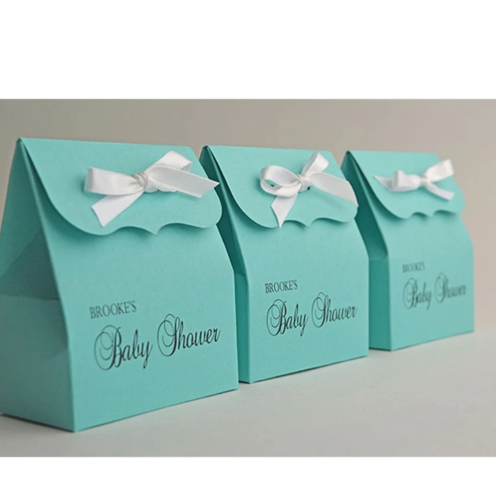 blue baby shower favor bags