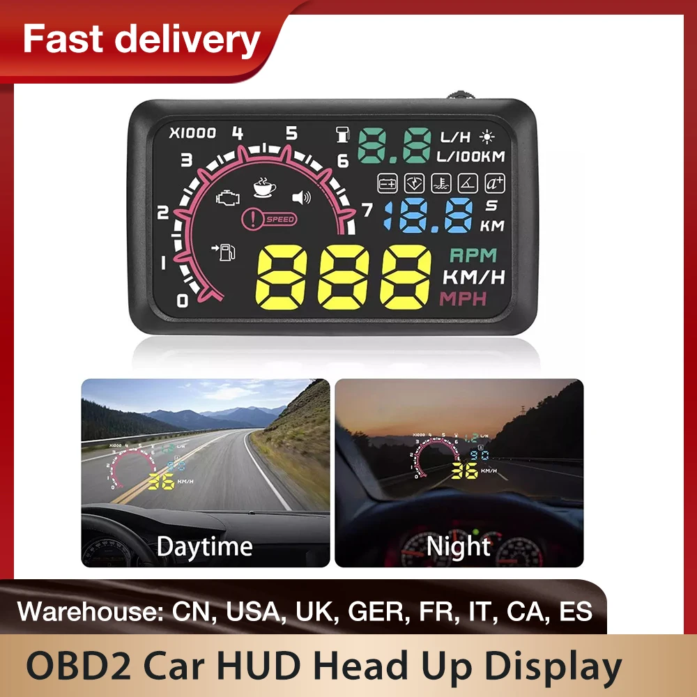 Автомобильный проектор на лобовое стекло OBD2 сканер Предупреждение о скорости