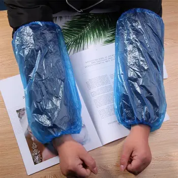 

100 Pcs Waterproof Disposable Arm Oversleeves Elastic Band Long Sleeve Cleaning K1MF