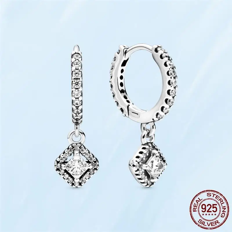 Silver Earrings Real 925 Sterling Silver Asymmetrical Heart Hoop Earrings for Women Fashion Silver Earring Jewelry Gift