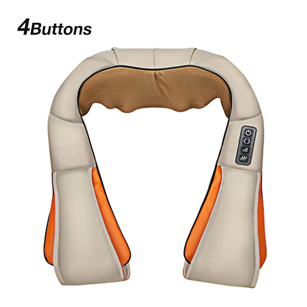Beige-4 keys LaGuerir домой автомобиль U Форма Электрический шиацу сзади на шее плечо Body массажер инфракрасный с подогревом разминание Car/дома Massagem - Цвет: Beige-4 keys