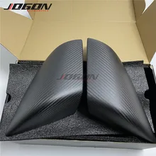 Matte & glossy real da fibra do carbono asa lateral do carro espelho retrovisor capa adicionar para tesla model s 2014 - 2019 acessórios do carro