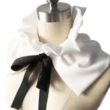 Новинка, шифоновый галстук со шнуровкой, искусственный воротник, женская одежда для девочек, рубашка, Декор