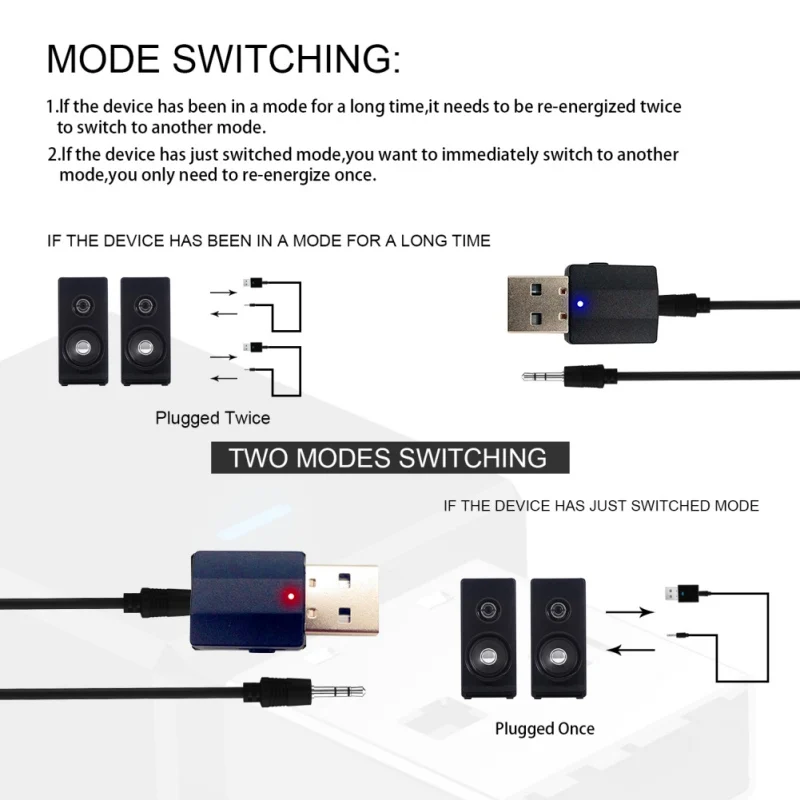 Bluetooth 5,0 приемник передатчик USB аудио 3,5 мм, AUX, разъем USB Plug And Play Беспроводной адаптер Аксессуары