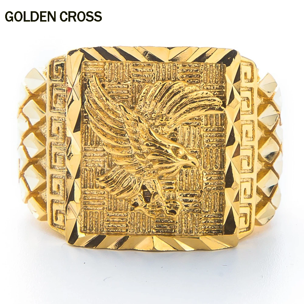 Горячая Распродажа панк Рок Орел мужское золотистое кольцо регулируемые украшения для пальцев Роскошные никогда не выцветают