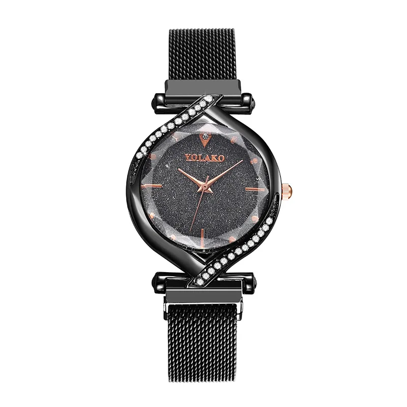 

Women's watches in 2020 are available in multiple colors, Milanese mesh belt starry water absorption quartz watch with diamond