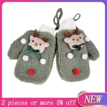 Детские перчатки; Новинка года; Лидер продаж; Детские Рождественские теплые флисовые вязаные перчатки; зимние перчатки; детские перчатки с принтом;# N4