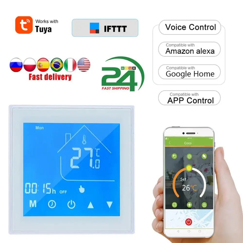 Wifi Programmable Temperature-Controller Tuya Water-Gas-Boiler Floor-Heating Digital