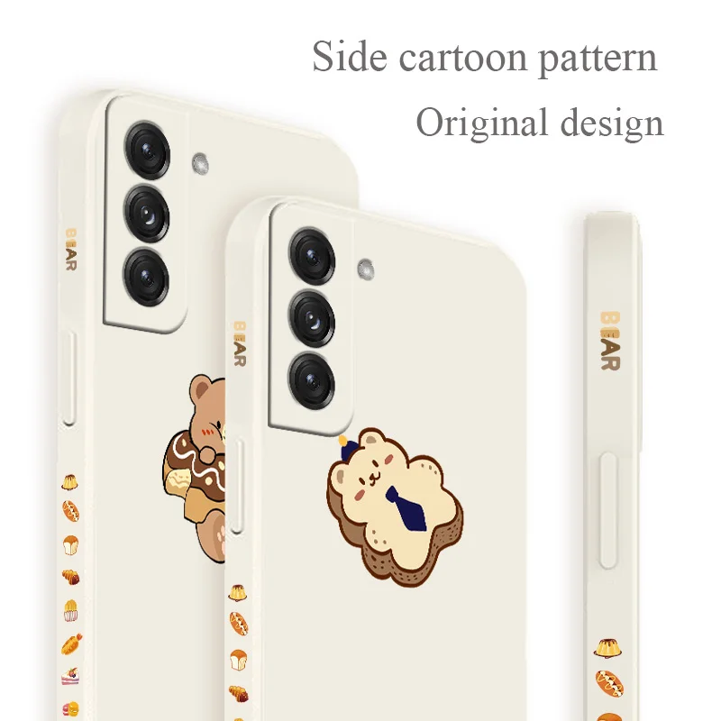 Bear Donut Phone Case For Samsung Galaxy S21 S20 FE S10 Note 20 10 Ultra Plus A72 A52 A42 A32 A71 A51 A41 A31 A21S 4G 5G Cover