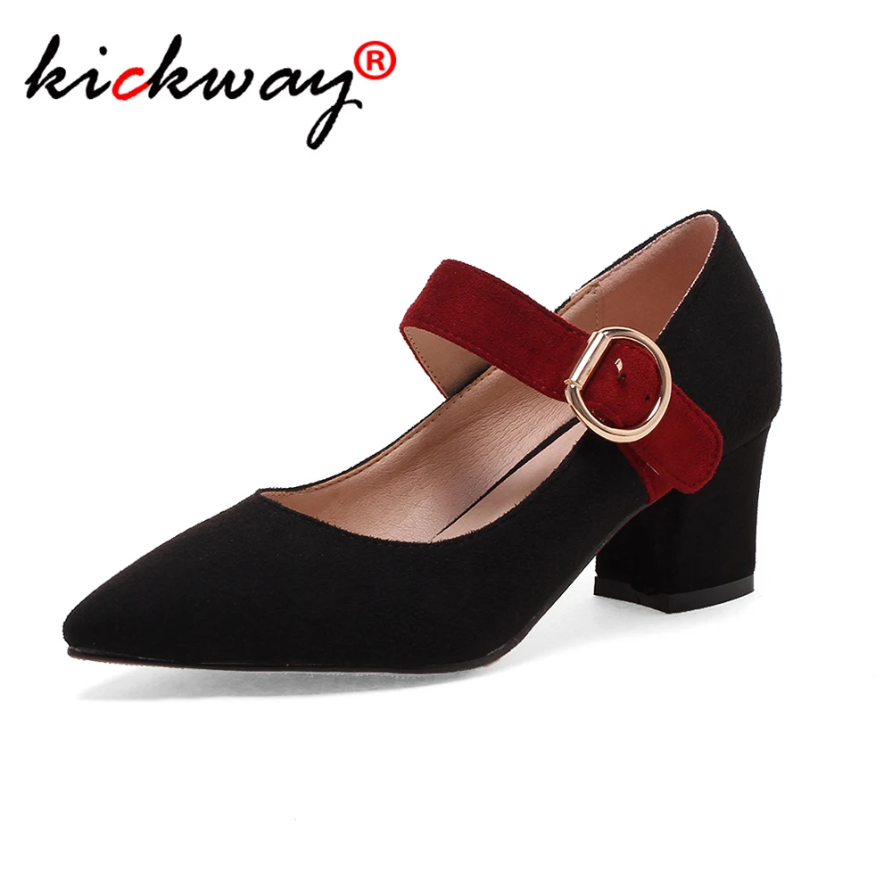 Zapatos Mujer/женские туфли лодочки женская обувь на толстом каблуке с ремешком