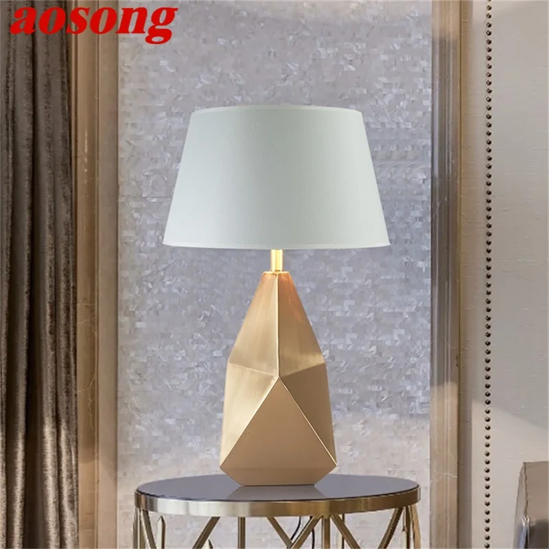 

AOSONG Modern Table Lamp Bronze LED Desk Light Creative Design Decorative for Home Bedroom Living Room Office