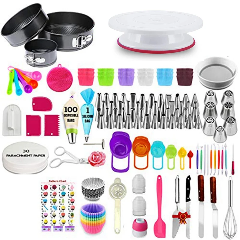 Cake Decorating Supplies 360 Pieces Turntable DIY Set Fondant Baking Tools Mouth | Дом и сад