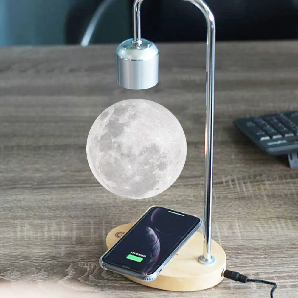 Levitating moon lamp with wireless charging Clearance